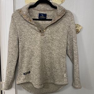 Simple Southern Fleece Vest, size small, cream/tan color